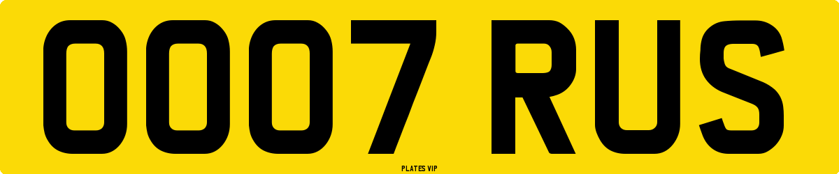 0007 RUS Number Plate