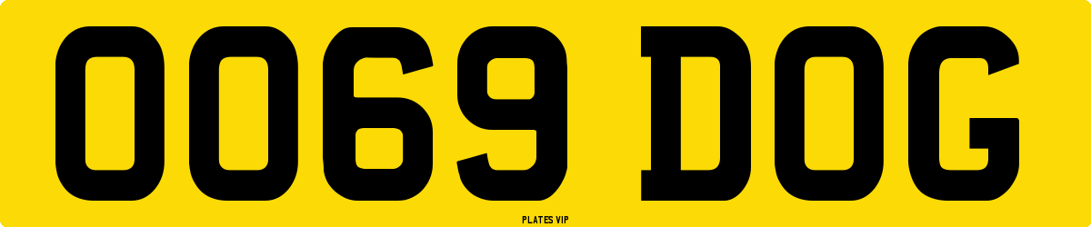 0069 DOG Number Plate