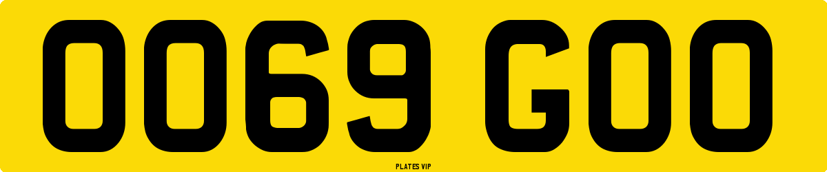 0069 GOO Number Plate