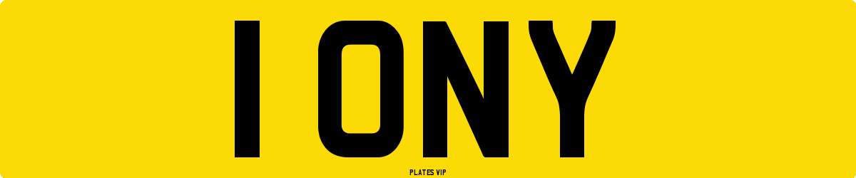 1 ONY Number Plate
