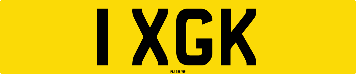 1 XGK Number Plate