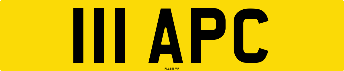111 APC Number Plate