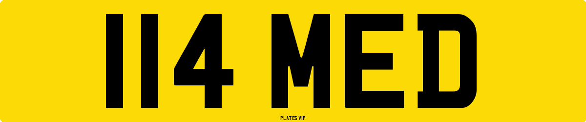114 MED Number Plate