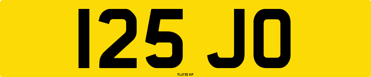 125 JO Number Plate