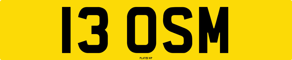 13 OSM Number Plate