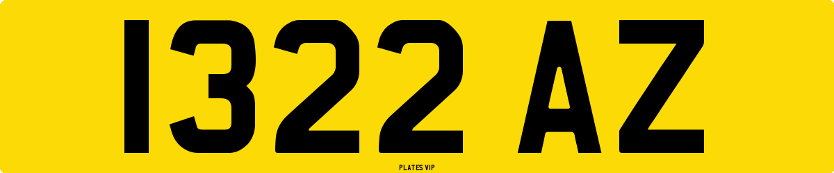 1322 AZ Number Plate