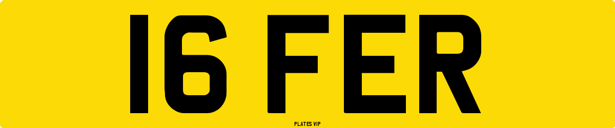 16 FER Number Plate