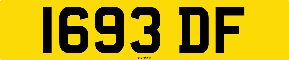 1693 DF Number Plate