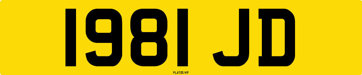 1981 JD Number Plate