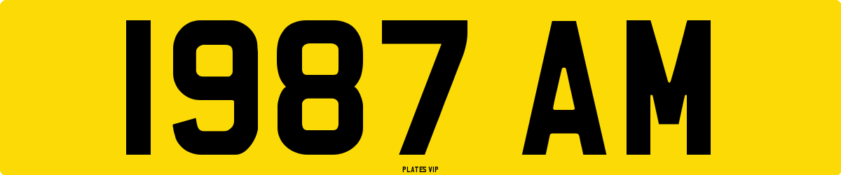 1987 AM Number Plate