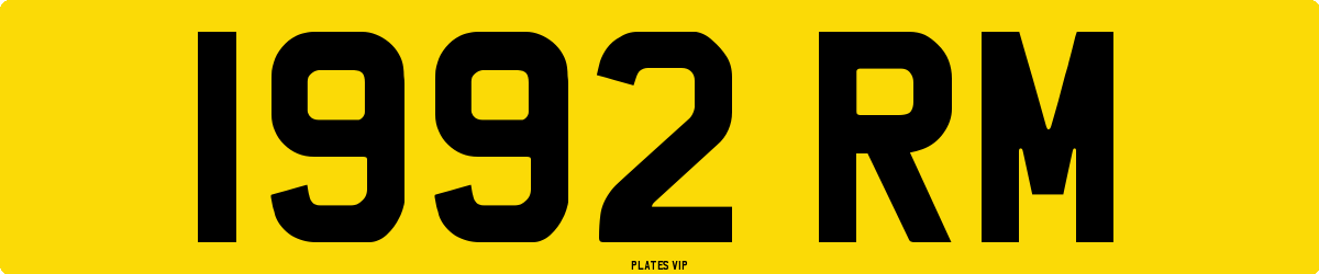 1992 RM Number Plate
