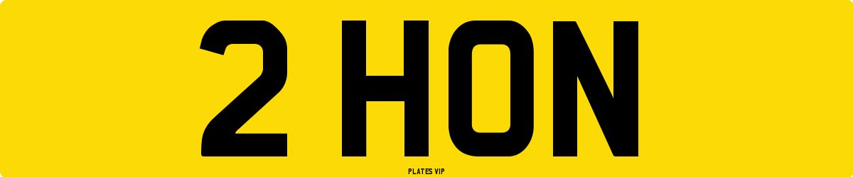 2 HON Number Plate