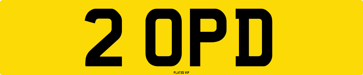 2 OPD Number Plate