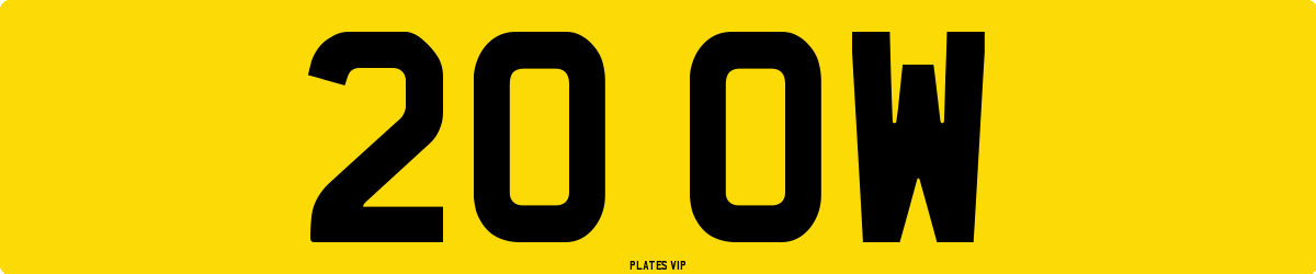20 OW Number Plate