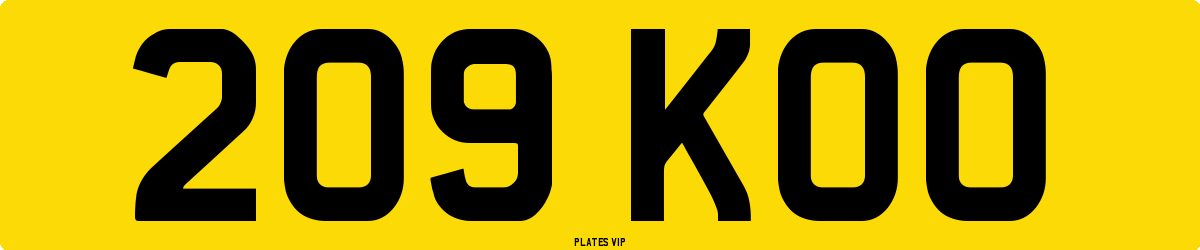 209 KOO Number Plate
