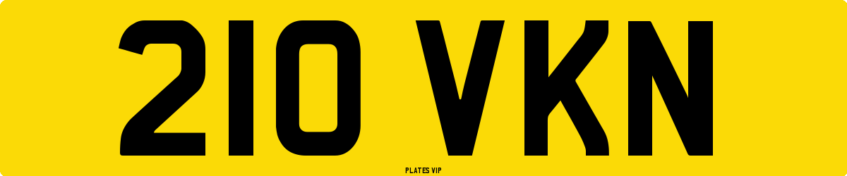 210 VKN Number Plate