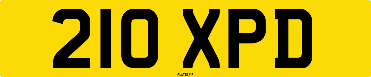210 XPD Number Plate