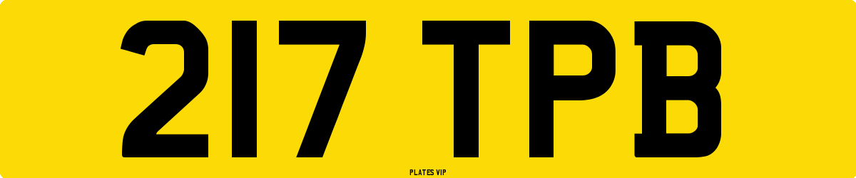 217 TPB Number Plate