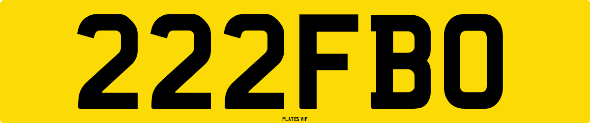 222FBO Number Plate