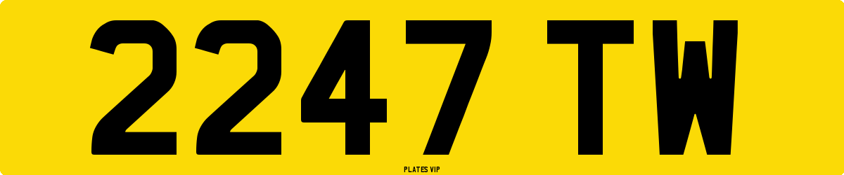 2247 TW Number Plate