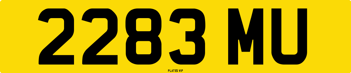 2283 MU Number Plate