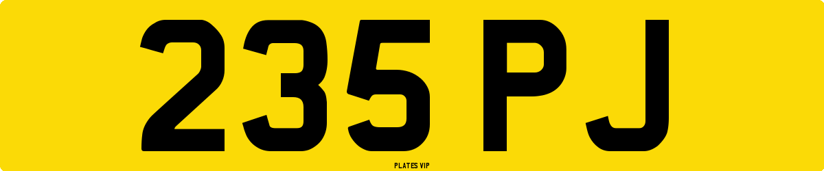 235 PJ Number Plate