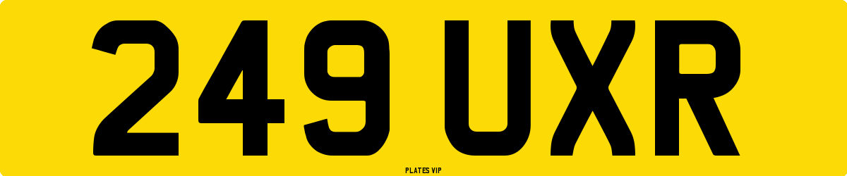 249 UXR Number Plate