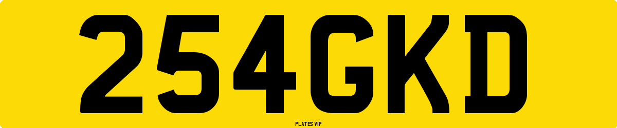 254GKD Number Plate