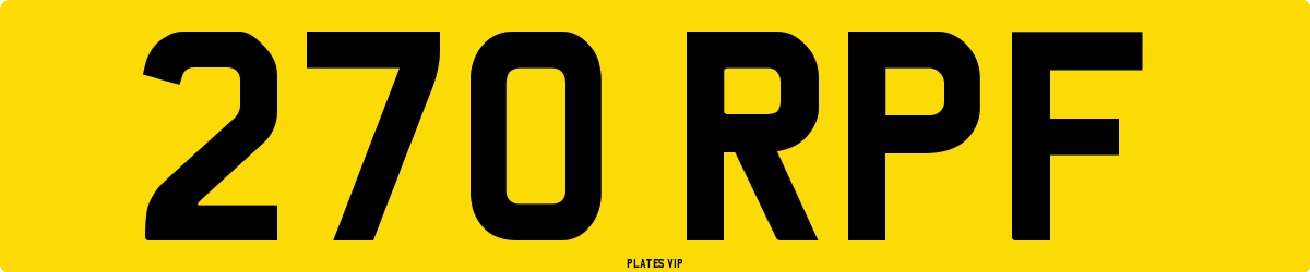 270 RPF Number Plate