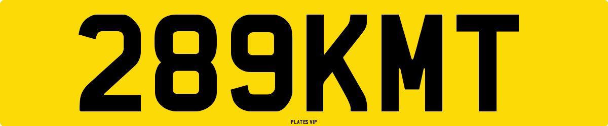 289KMT Number Plate