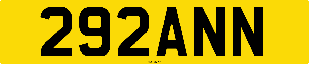 292ANN Number Plate