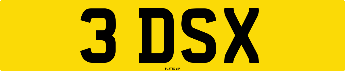 3 DSX Number Plate