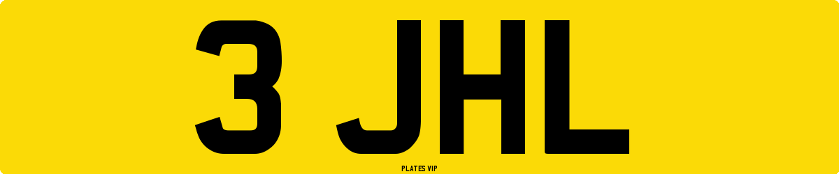 3 JHL Number Plate