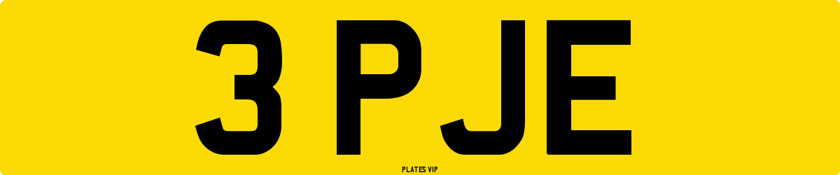 3 PJE Number Plate