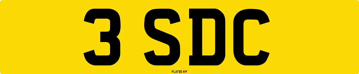 3 SDC Number Plate