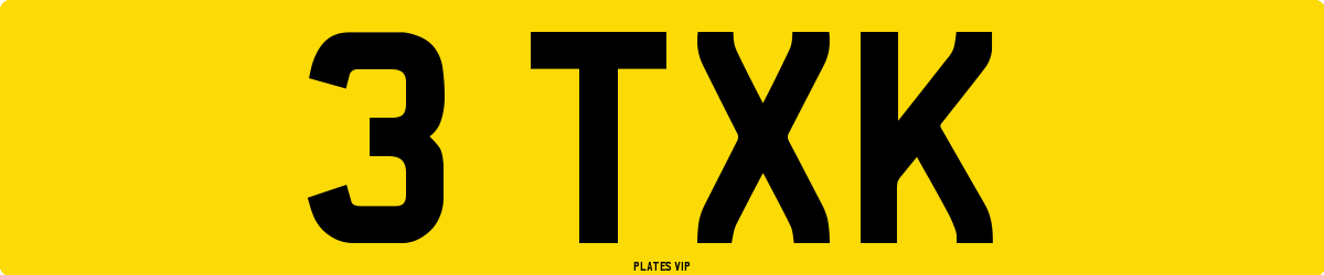 3 TXK Number Plate