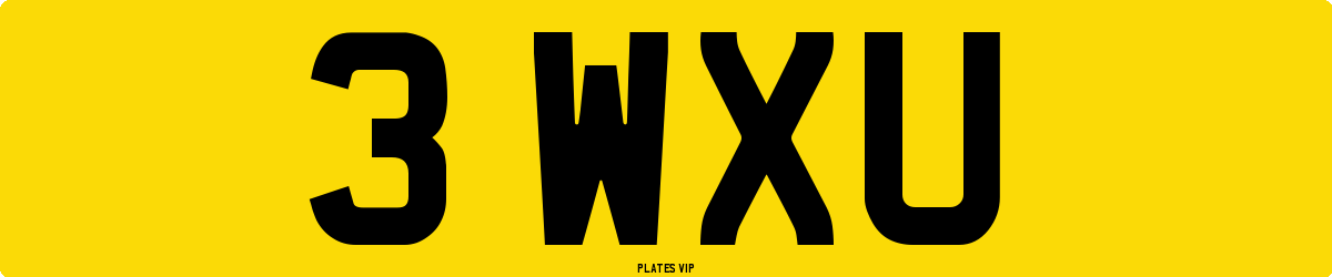 3 WXU Number Plate