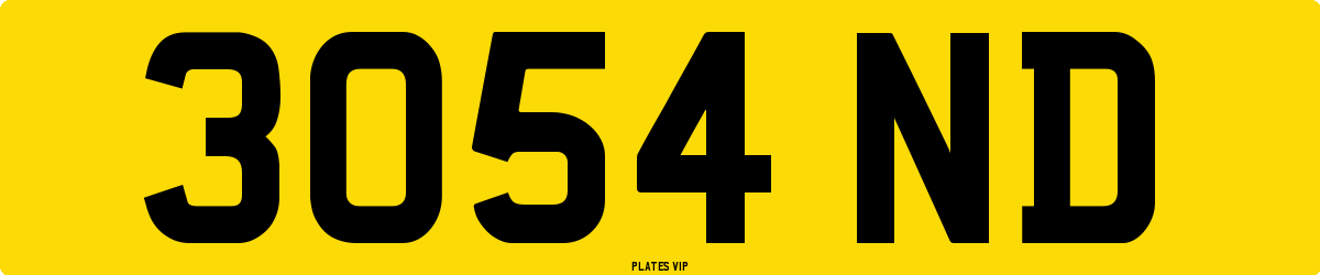 3054 ND Number Plate