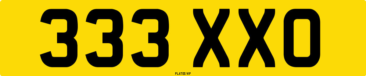 333 XXO Number Plate