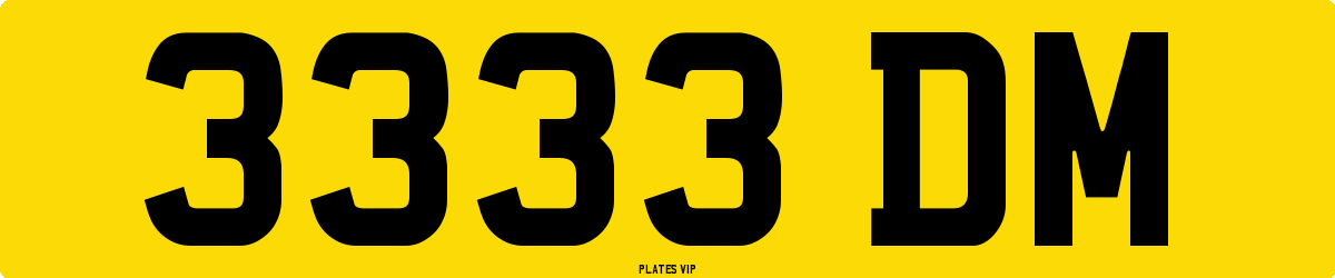 3333 DM Number Plate