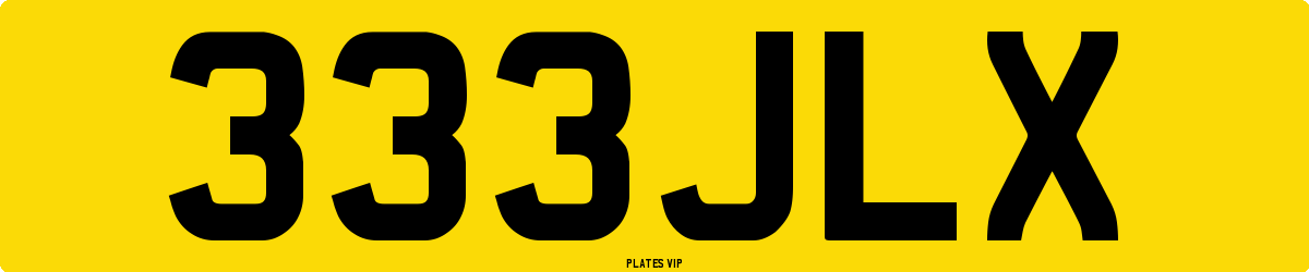 333JLX Number Plate