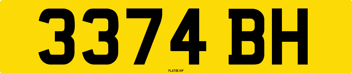 3374 BH Number Plate