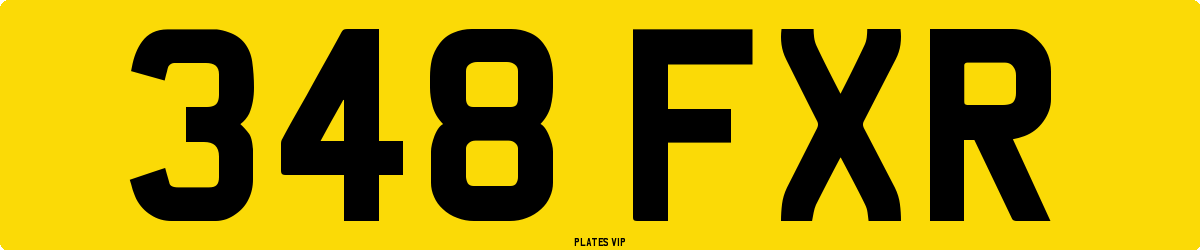 348 FXR Number Plate