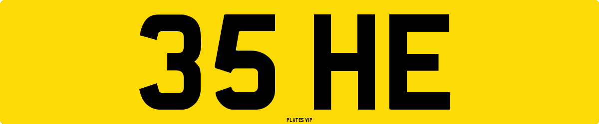 35 HE Number Plate