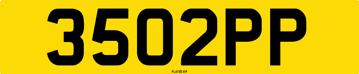 3502PP Number Plate