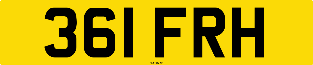 361 FRH Number Plate