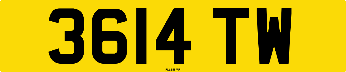 3614 TW Number Plate