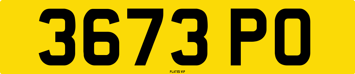 3673 PO Number Plate