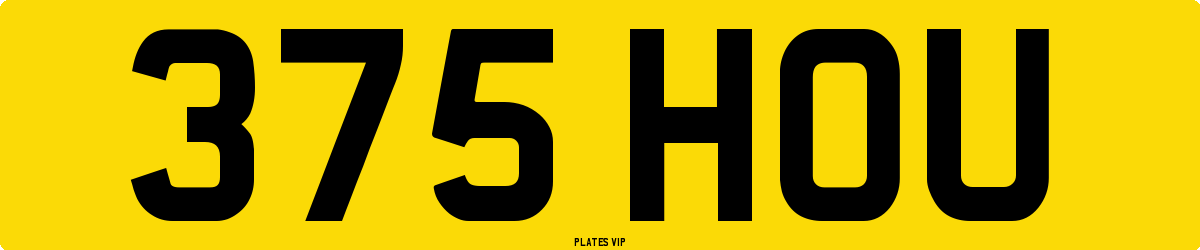 375 HOU Number Plate