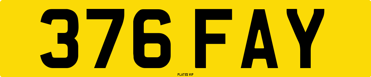 376 FAY Number Plate